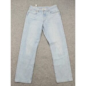 Levi's 501 Jeans Womens 32x30 Blue Light Wash Straight Premium Button Fly Denim